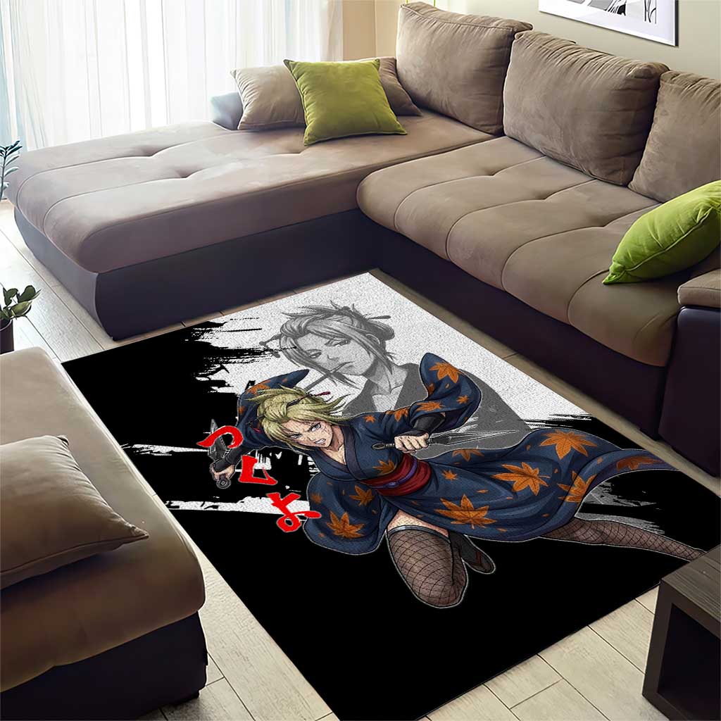 Tsukuyo Area Rug Edo Shinobi Ink Brush Style