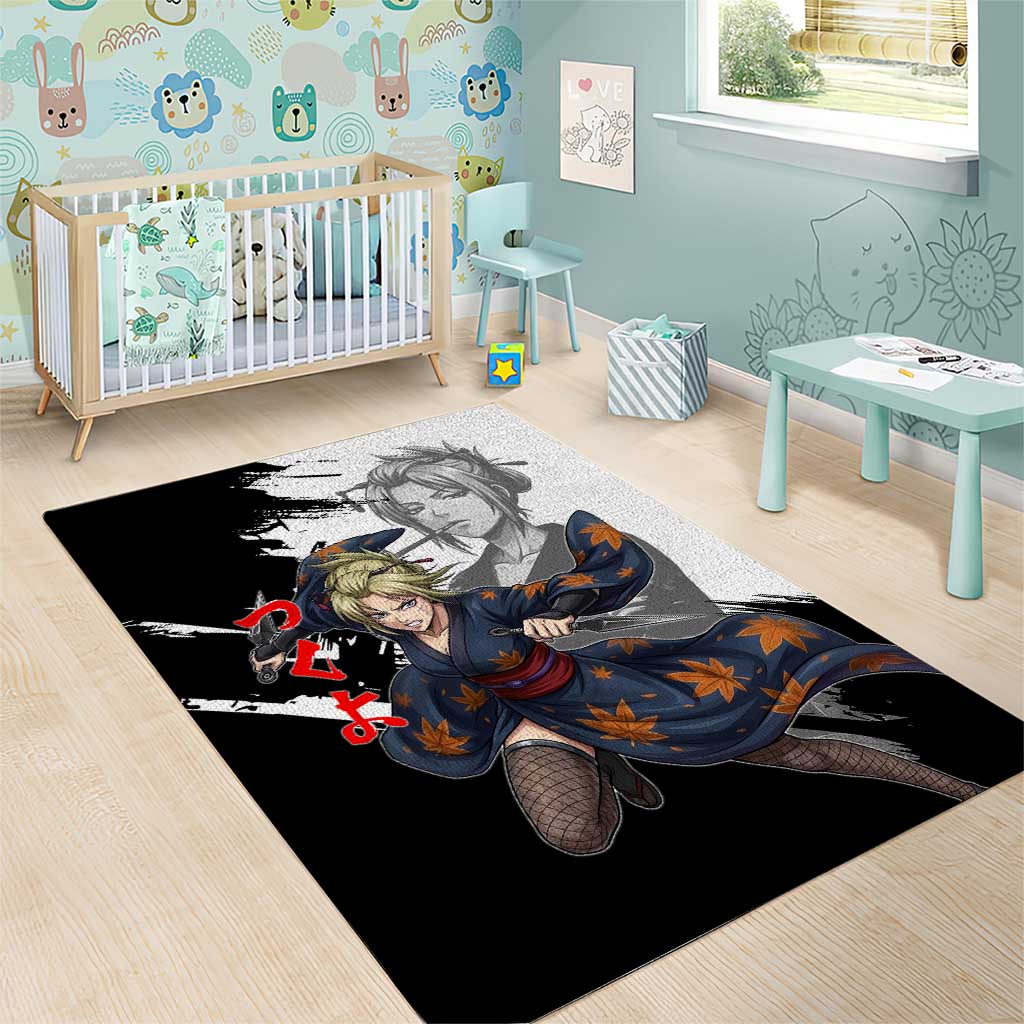 Tsukuyo Area Rug Edo Shinobi Ink Brush Style