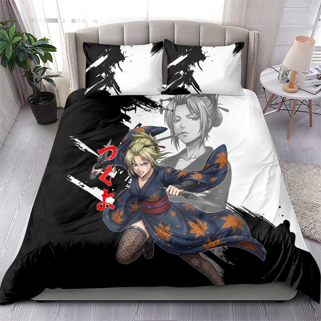 Tsukuyo Bedding Set Edo Shinobi Ink Brush Style