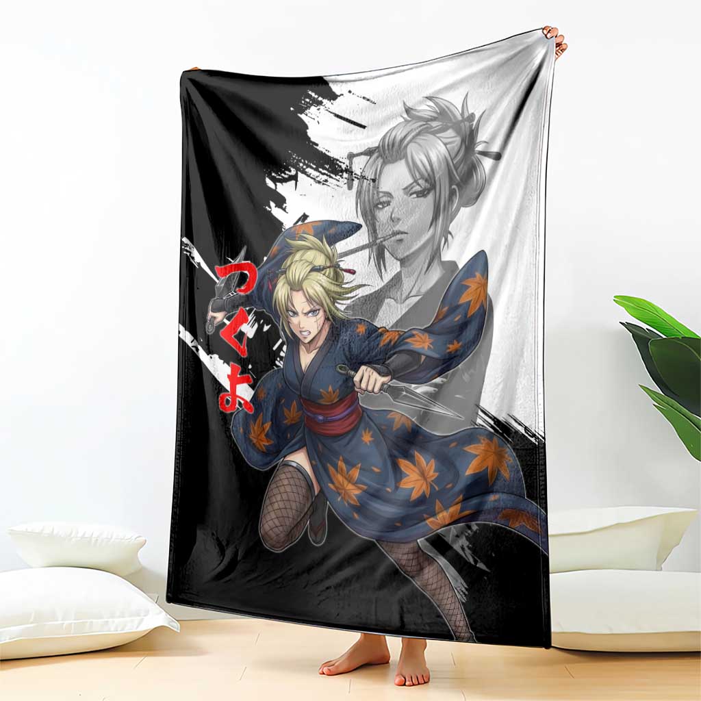 Tsukuyo Blanket Edo Shinobi Ink Brush Style