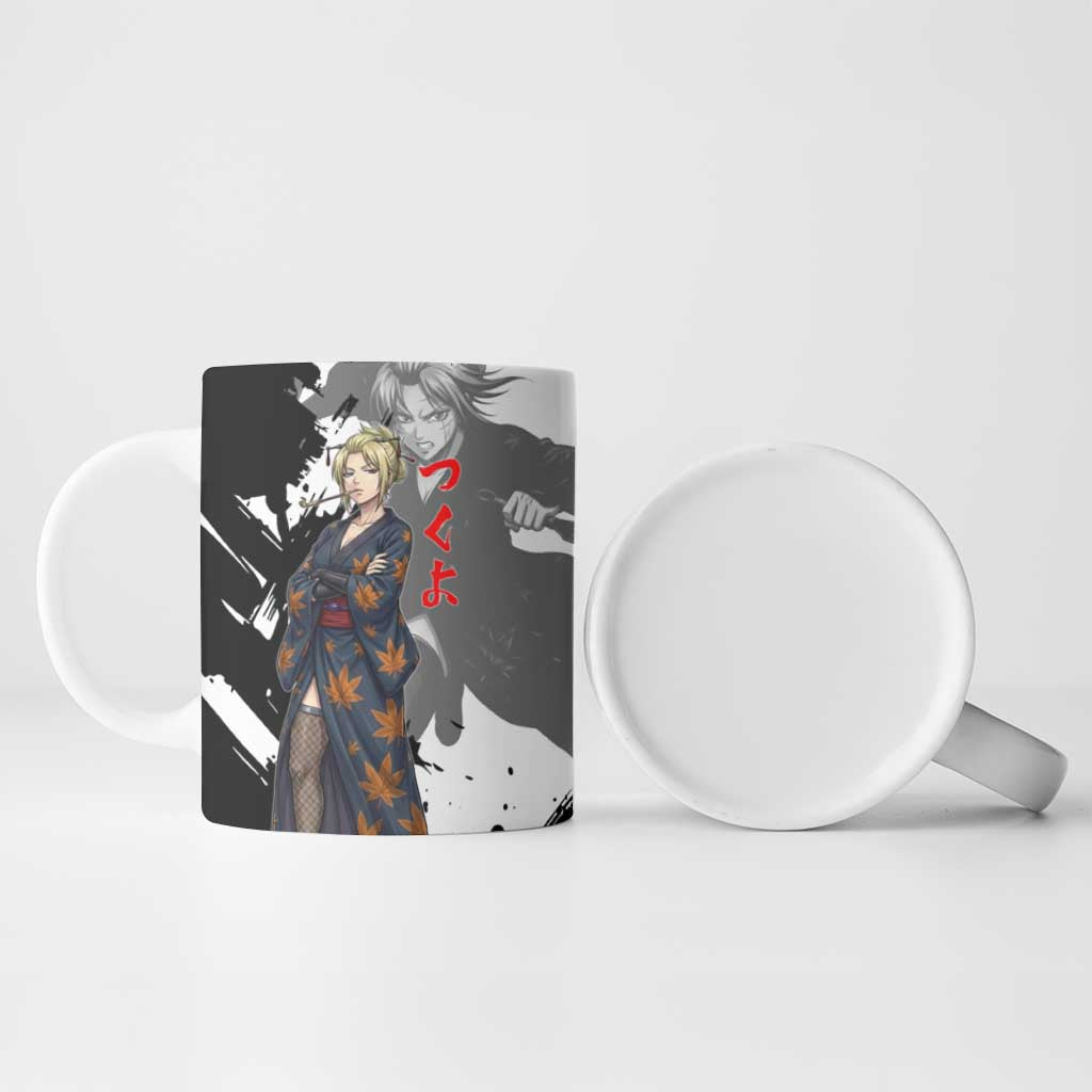 Tsukuyo Ceramic Mug Edo Shinobi Ink Brush Style