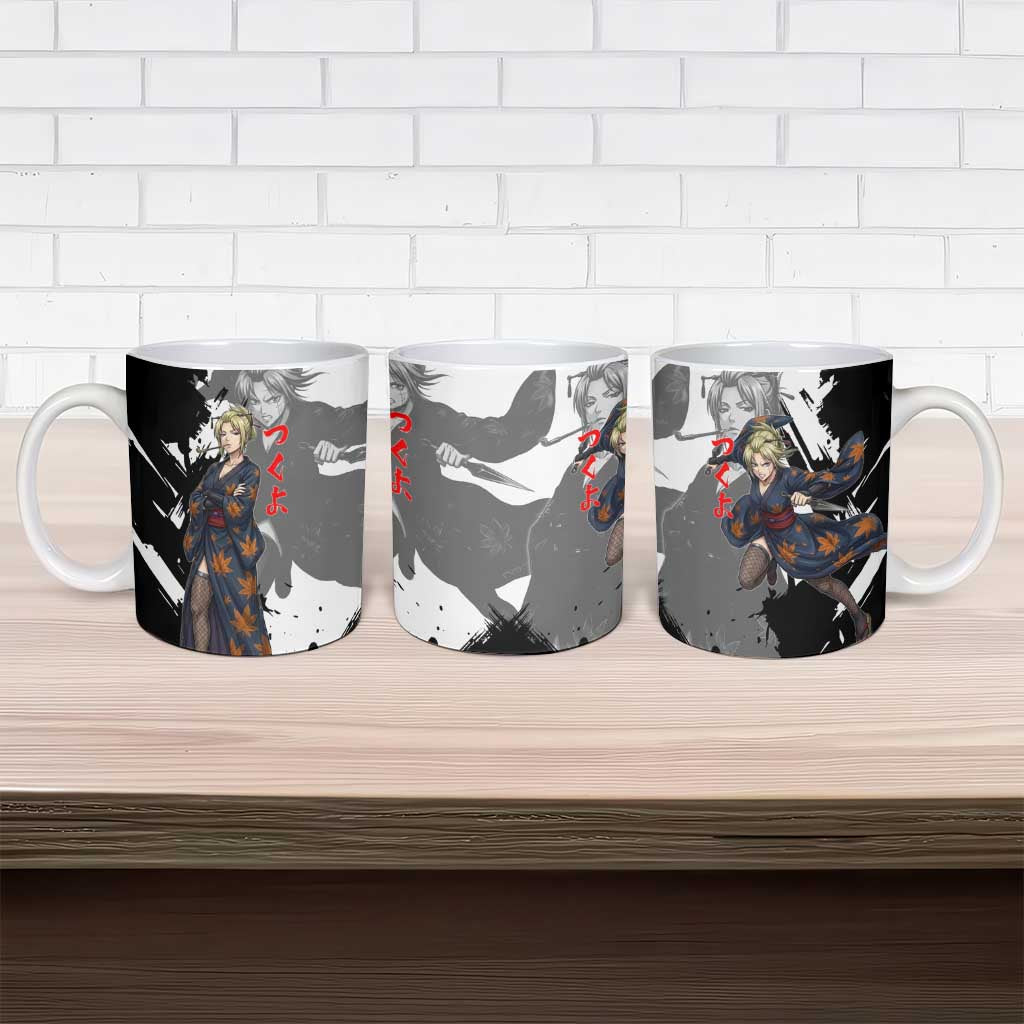 Tsukuyo Ceramic Mug Edo Shinobi Ink Brush Style