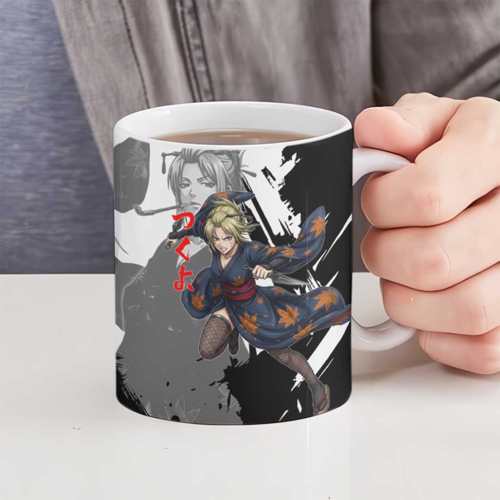 Tsukuyo Ceramic Mug Edo Shinobi Ink Brush Style