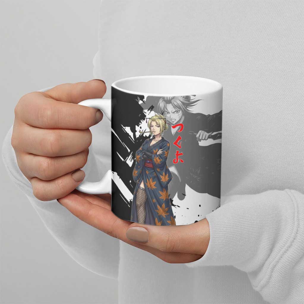 Tsukuyo Ceramic Mug Edo Shinobi Ink Brush Style
