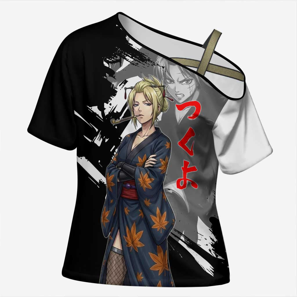 Tsukuyo Cross Shoulder Shirt Edo Shinobi Ink Brush Style