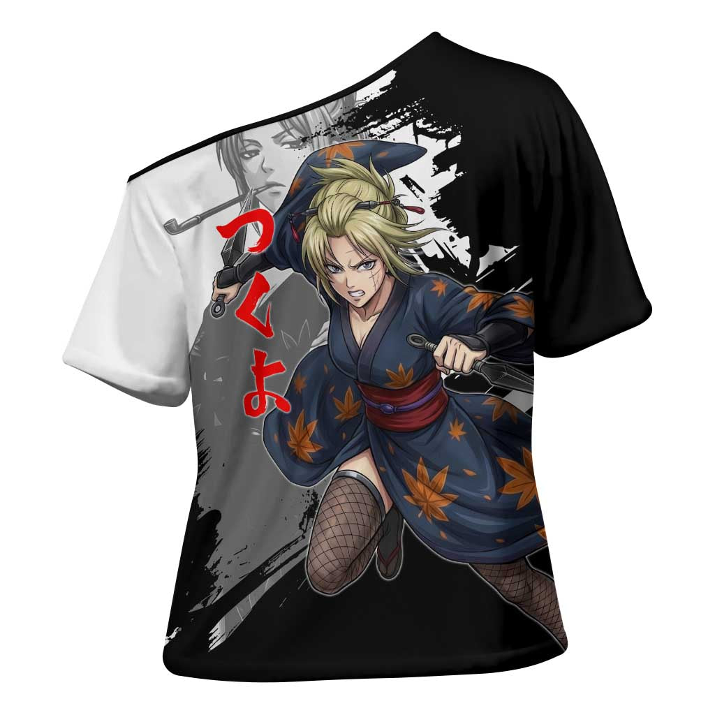 Tsukuyo Cross Shoulder Shirt Edo Shinobi Ink Brush Style