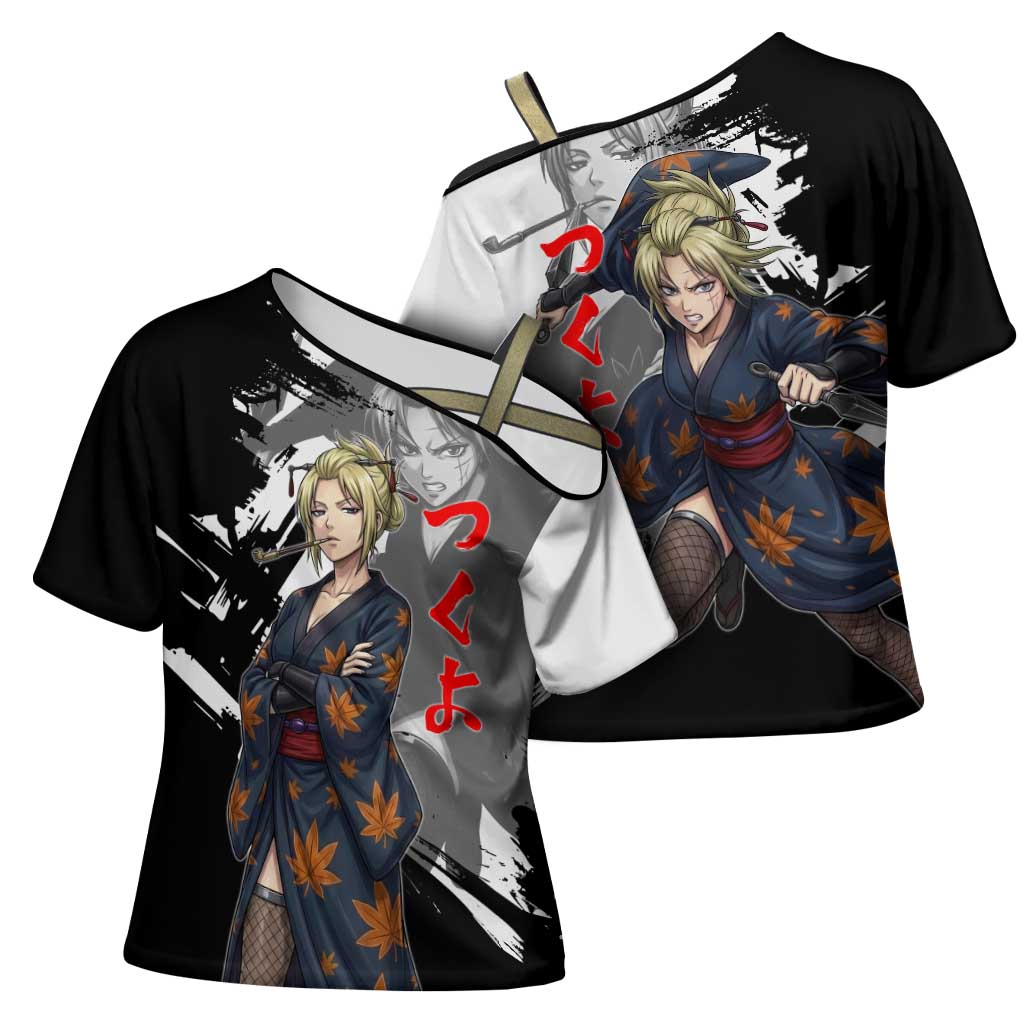 Tsukuyo Cross Shoulder Shirt Edo Shinobi Ink Brush Style
