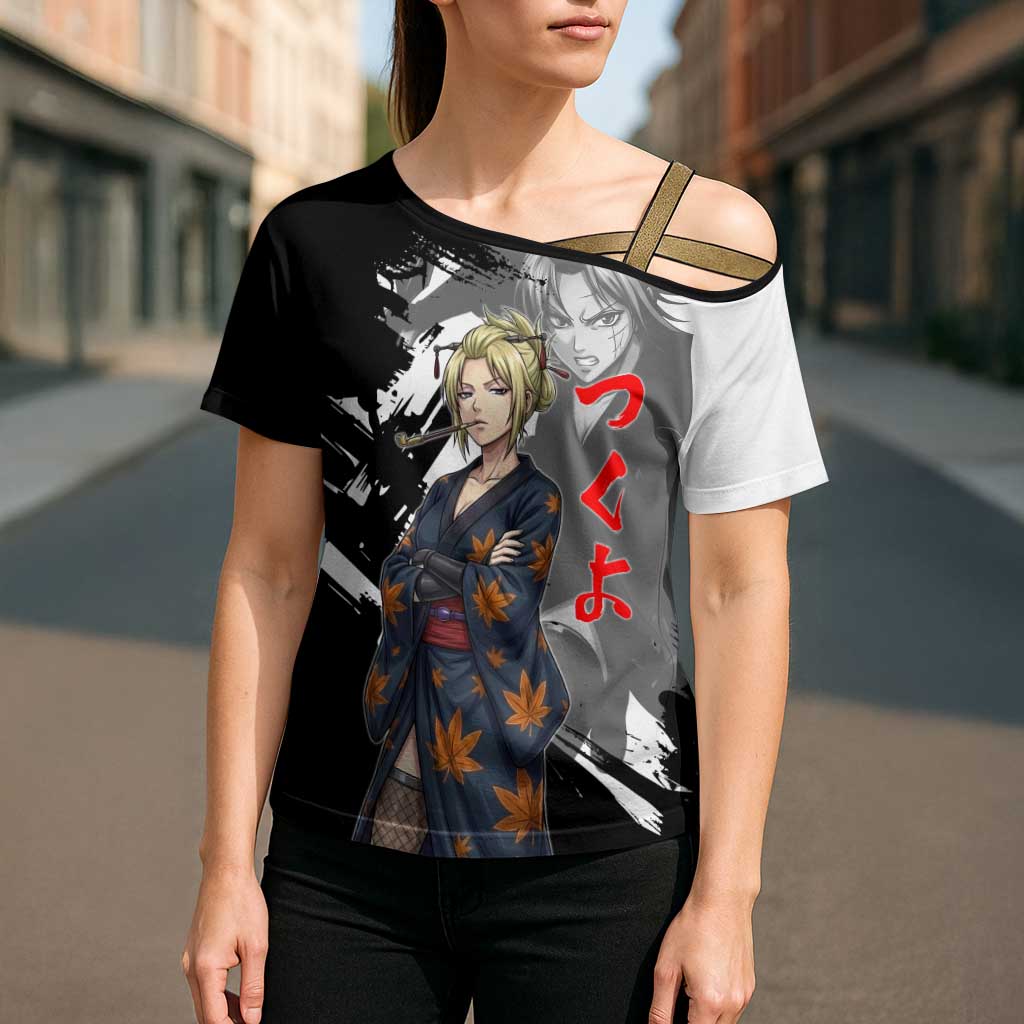 Tsukuyo Cross Shoulder Shirt Edo Shinobi Ink Brush Style