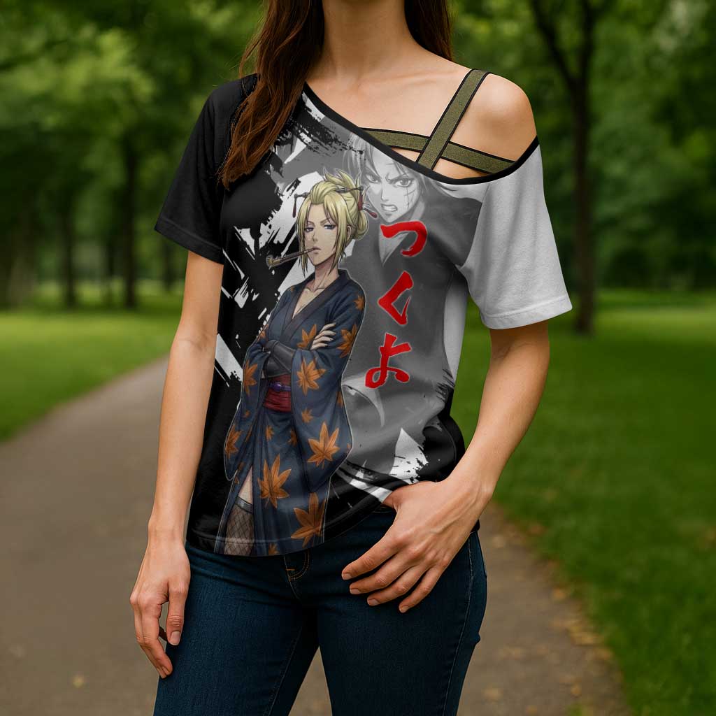 Tsukuyo Cross Shoulder Shirt Edo Shinobi Ink Brush Style