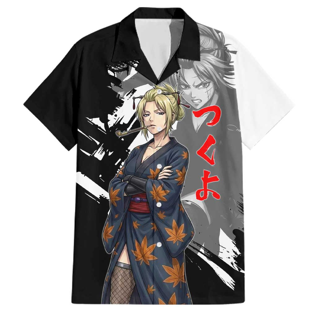 Tsukuyo Family Matching Tank Maxi Dress and Hawaiian Shirt Edo Shinobi Ink Brush Style