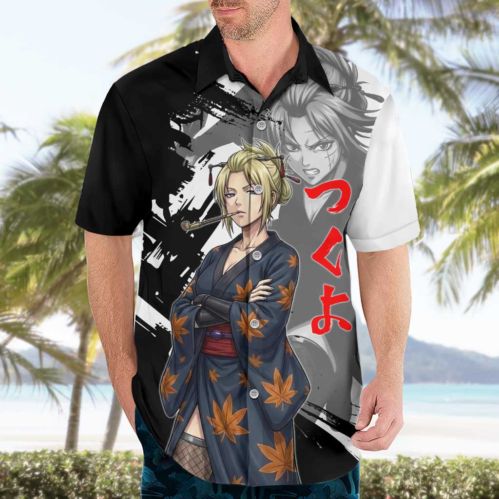 Tsukuyo Hawaiian Shirt Edo Shinobi Ink Brush Style
