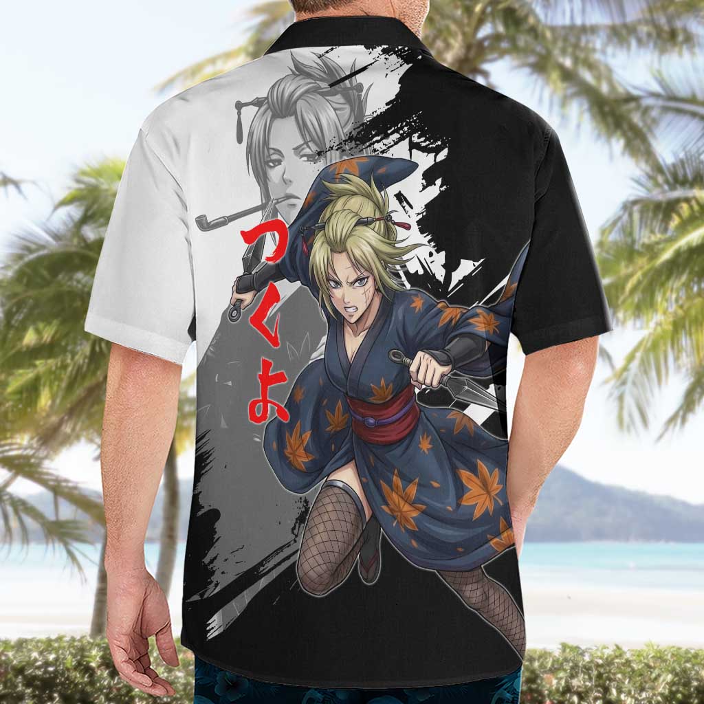 Tsukuyo Hawaiian Shirt Edo Shinobi Ink Brush Style