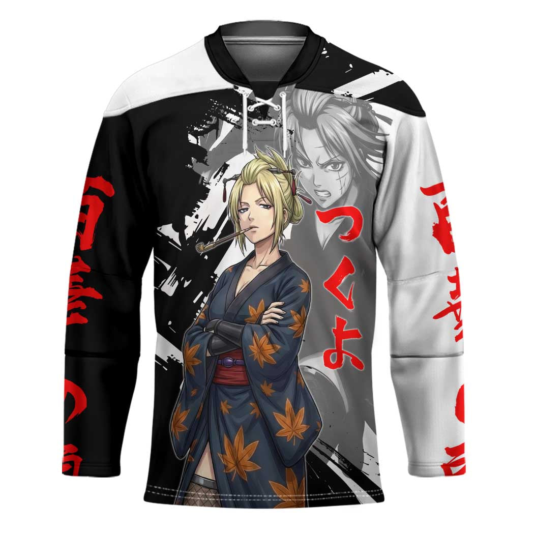 Tsukuyo Hockey Jersey Edo Shinobi Ink Brush Style