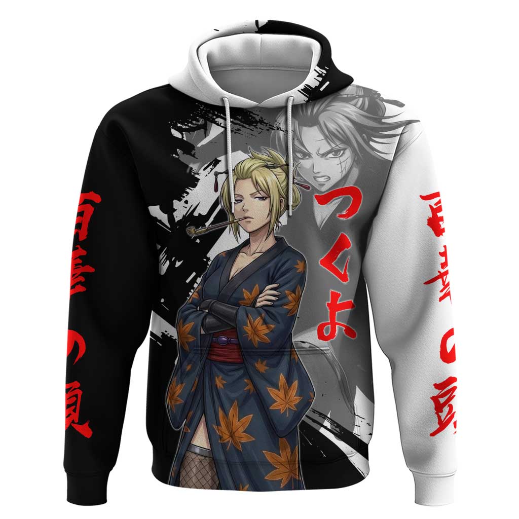 Tsukuyo Hoodie Edo Shinobi Ink Brush Style