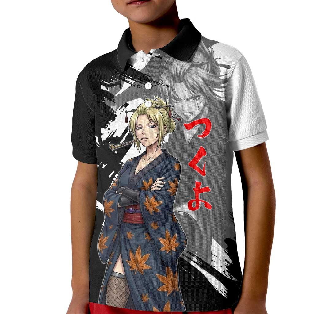 Tsukuyo Kid Polo Shirt Edo Shinobi Ink Brush Style