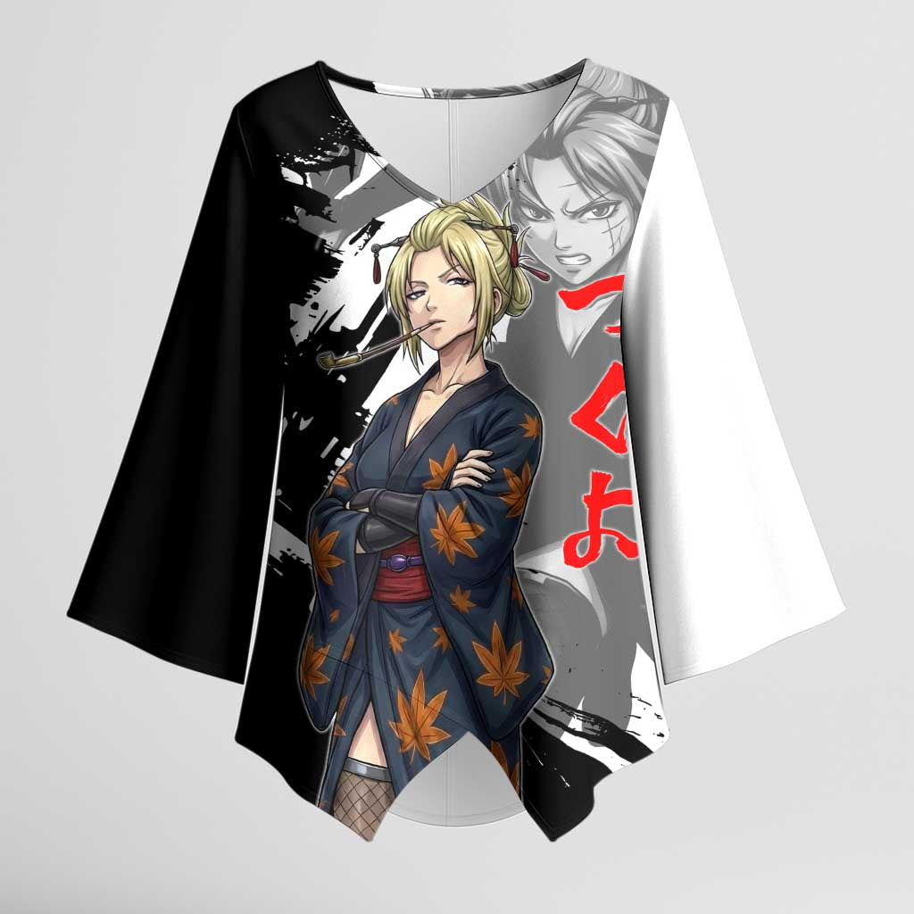 Tsukuyo Kimono Sleeve Blouse Edo Shinobi Ink Brush Style