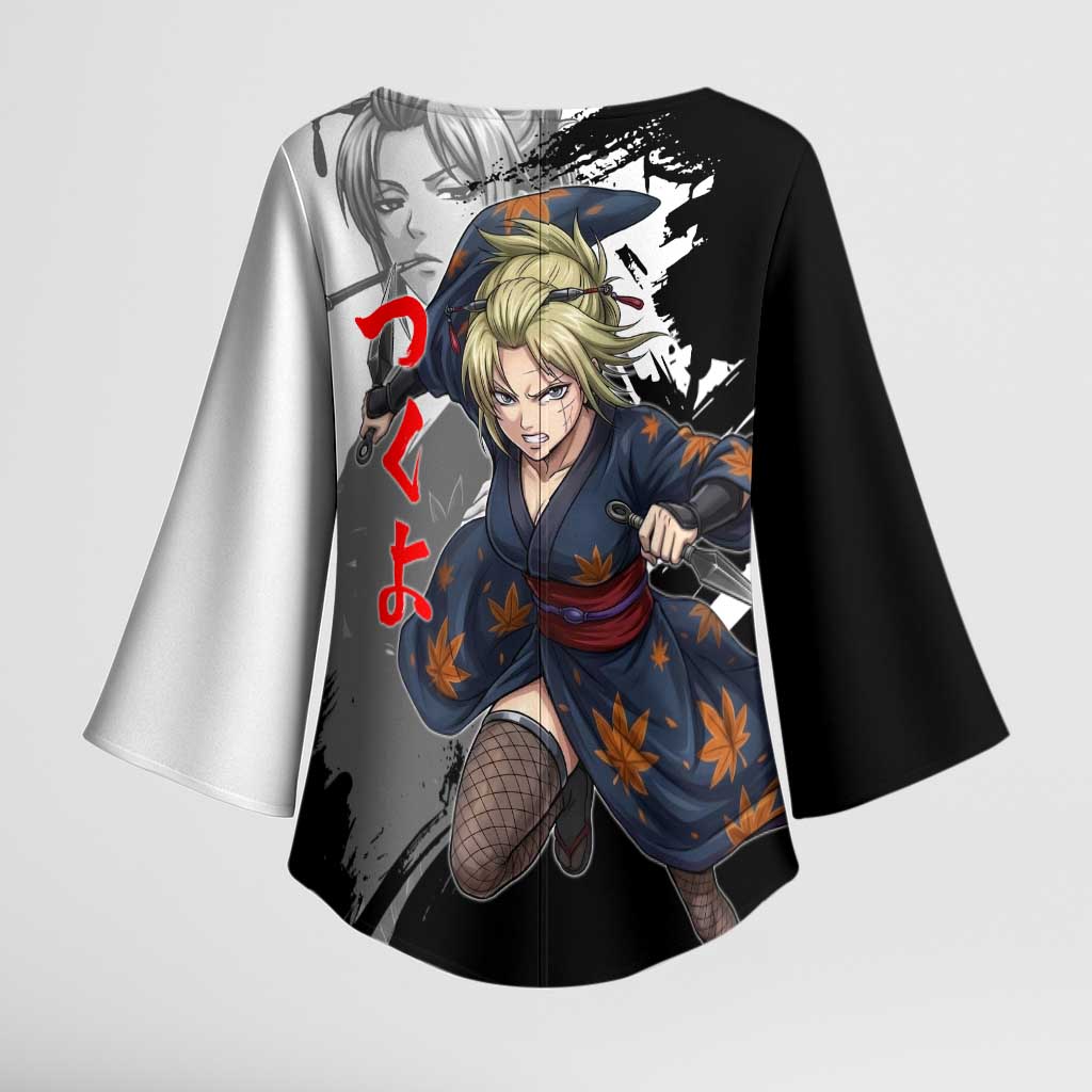 Tsukuyo Kimono Sleeve Blouse Edo Shinobi Ink Brush Style