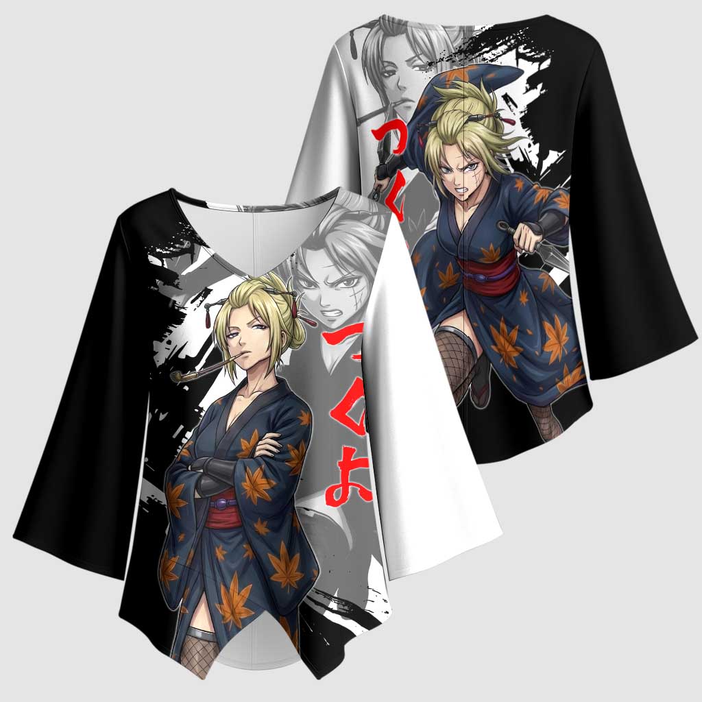 Tsukuyo Kimono Sleeve Blouse Edo Shinobi Ink Brush Style