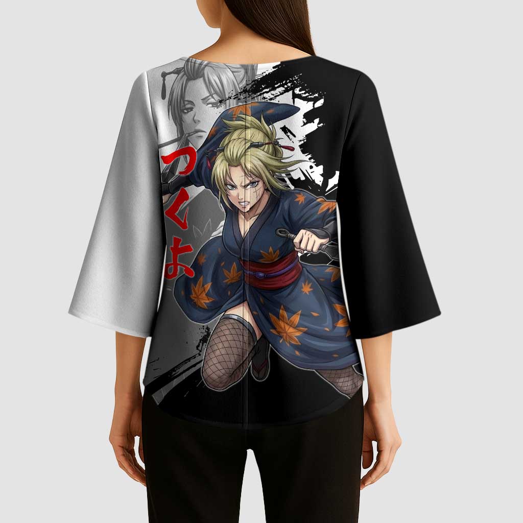 Tsukuyo Kimono Sleeve Blouse Edo Shinobi Ink Brush Style