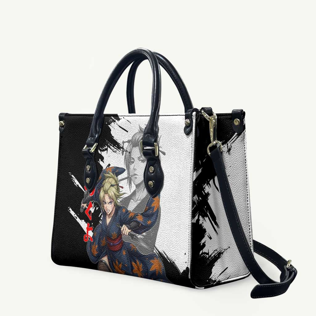 Tsukuyo Leather Bag Edo Shinobi Ink Brush Style