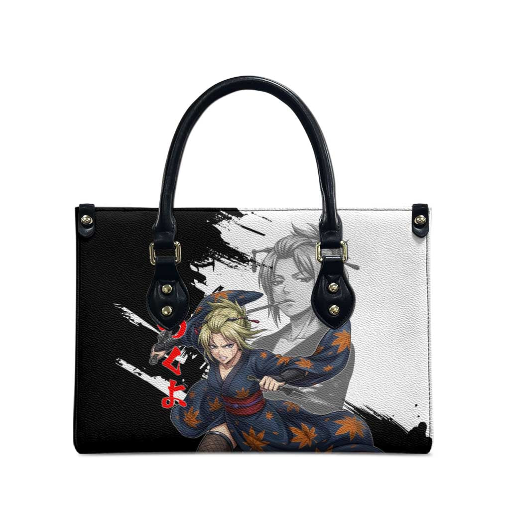 Tsukuyo Leather Bag Edo Shinobi Ink Brush Style