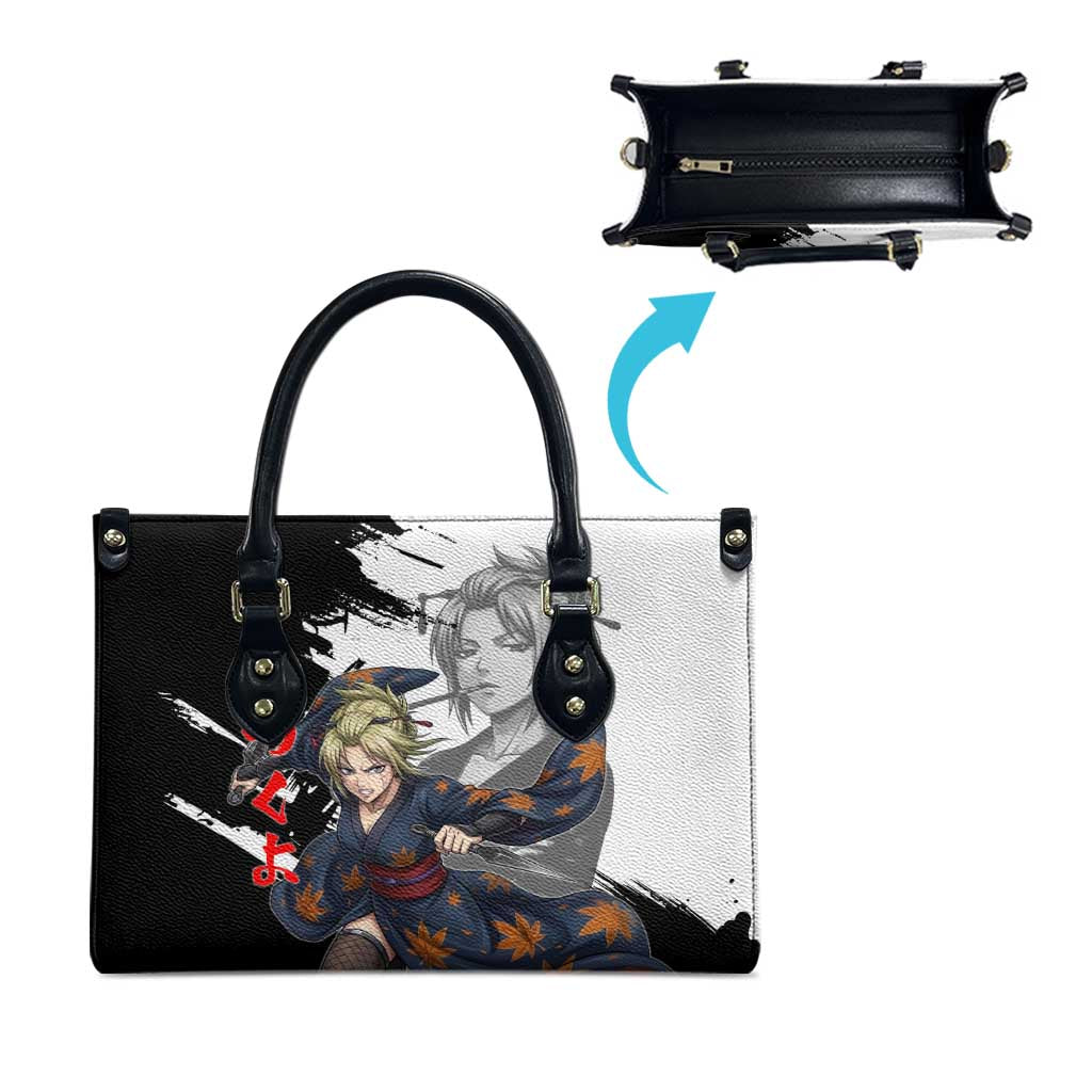 Tsukuyo Leather Bag Edo Shinobi Ink Brush Style