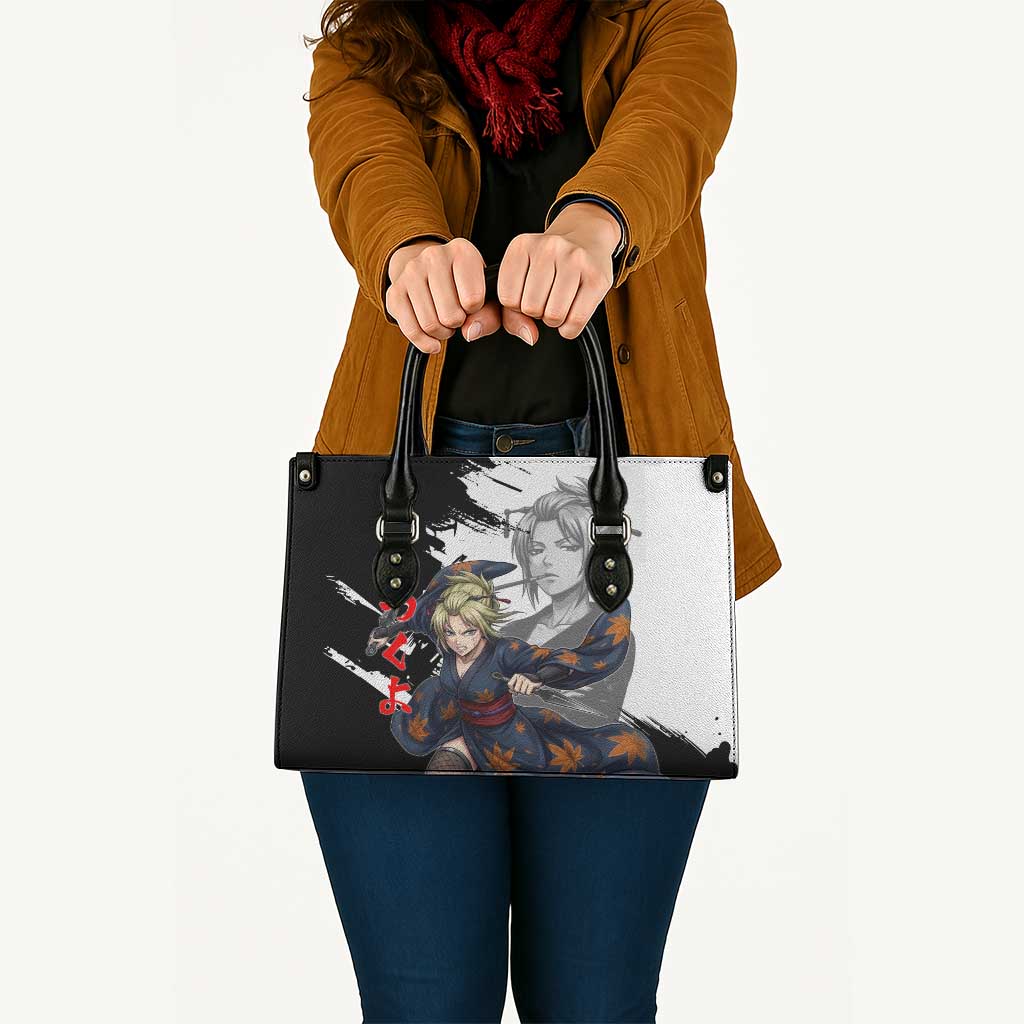 Tsukuyo Leather Bag Edo Shinobi Ink Brush Style