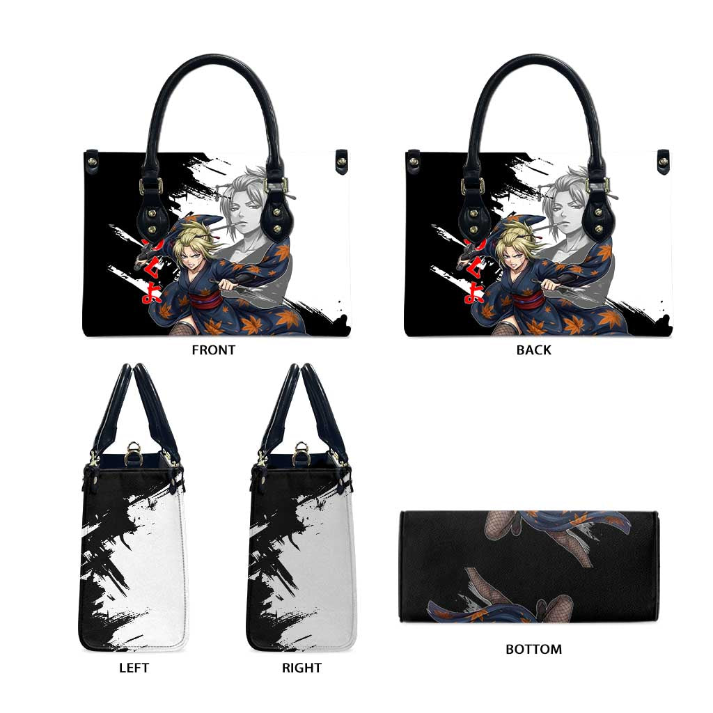 Tsukuyo Leather Bag Edo Shinobi Ink Brush Style