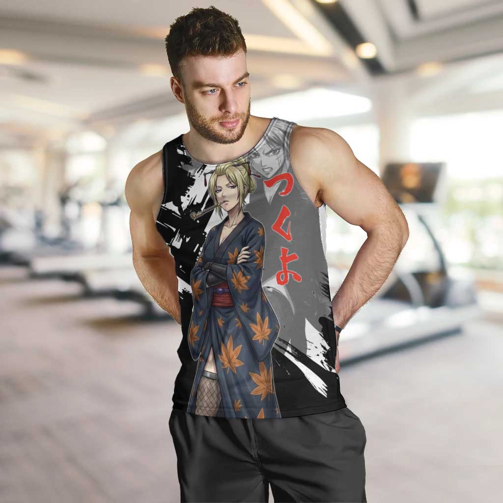 Tsukuyo Men Tank Top Edo Shinobi Ink Brush Style