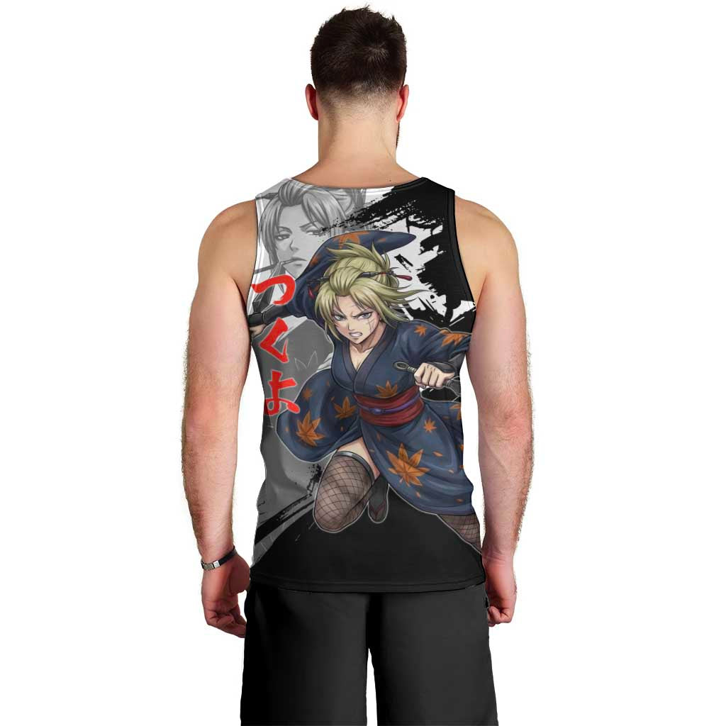 Tsukuyo Men Tank Top Edo Shinobi Ink Brush Style
