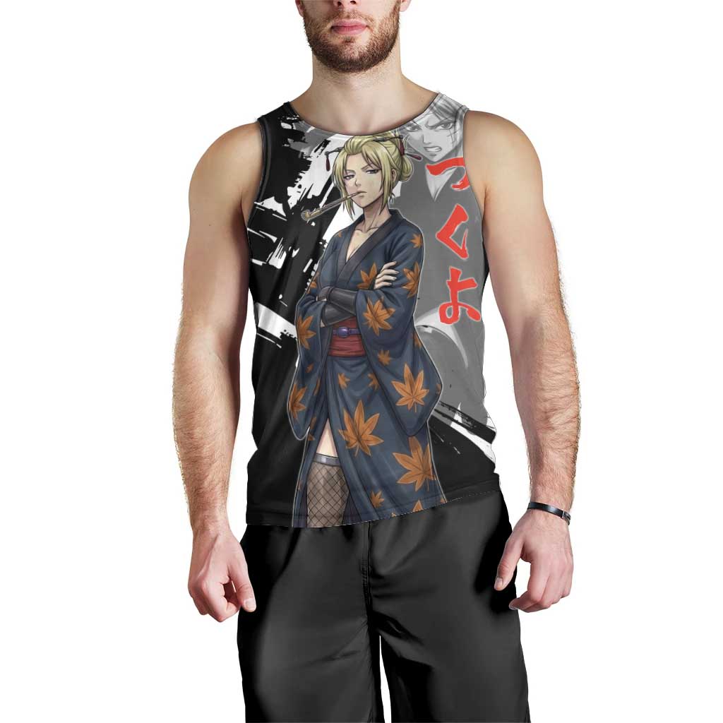 Tsukuyo Men Tank Top Edo Shinobi Ink Brush Style
