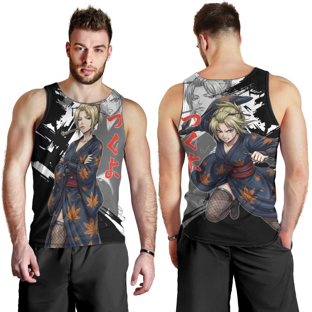 Tsukuyo Men Tank Top Edo Shinobi Ink Brush Style