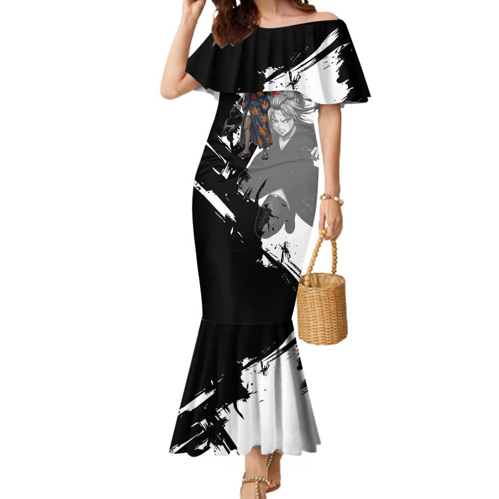 Tsukuyo Mermaid Dress Edo Shinobi Ink Brush Style