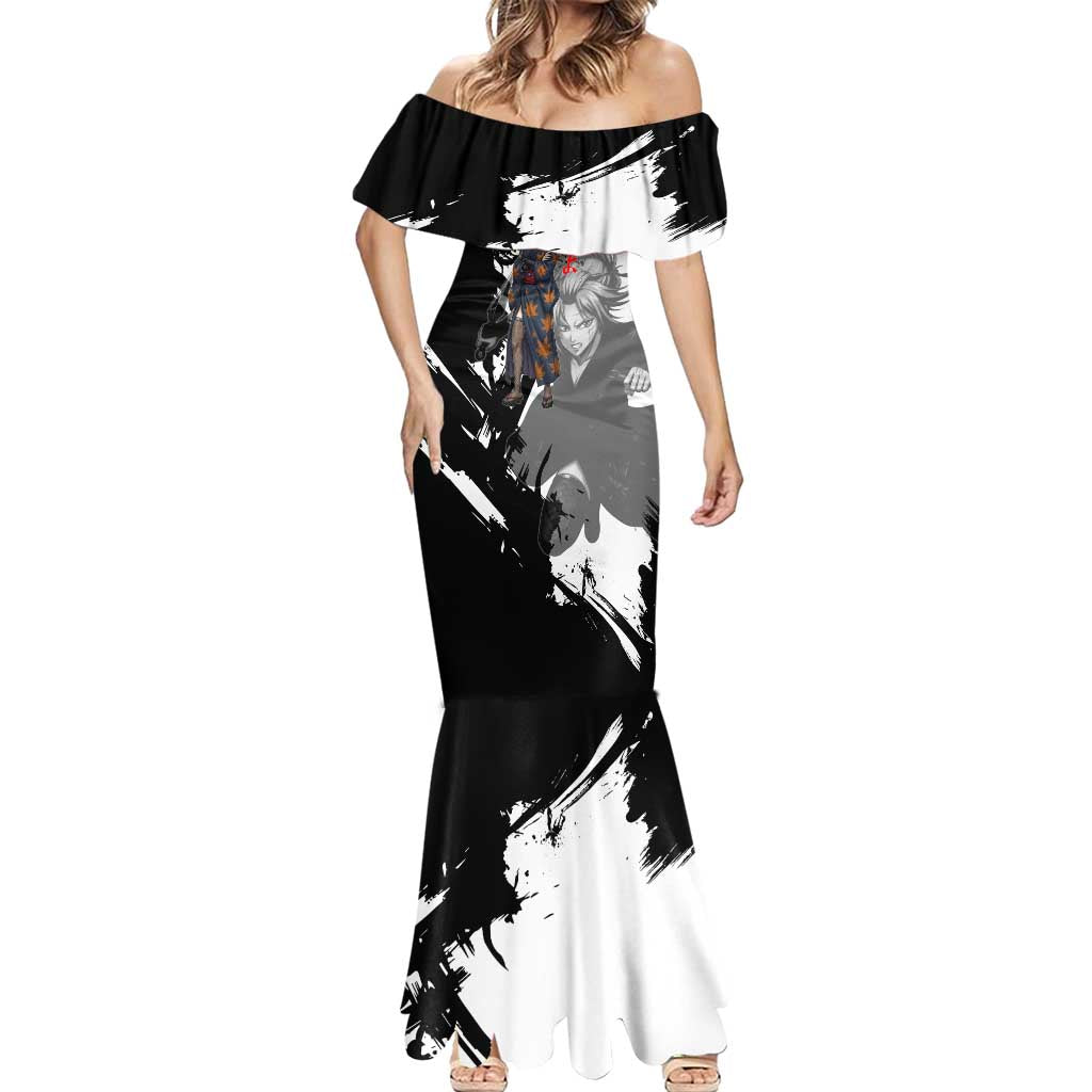 Tsukuyo Mermaid Dress Edo Shinobi Ink Brush Style