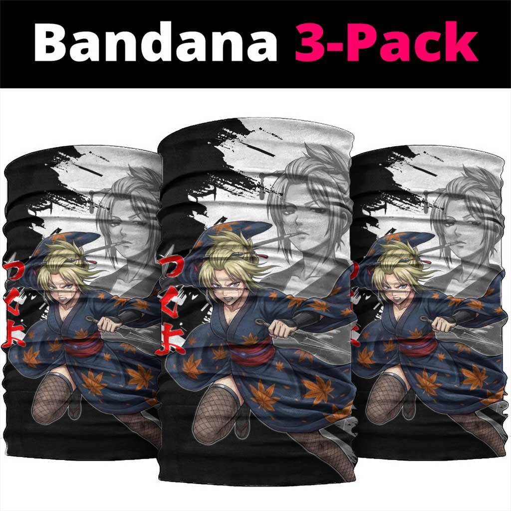 Tsukuyo Neck Gaiter Edo Shinobi Ink Brush Style