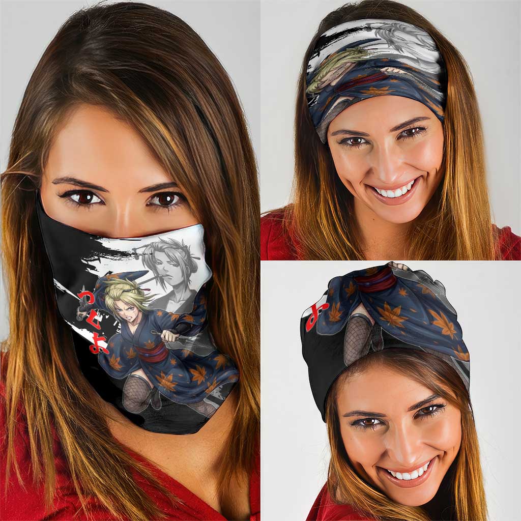 Tsukuyo Neck Gaiter Edo Shinobi Ink Brush Style
