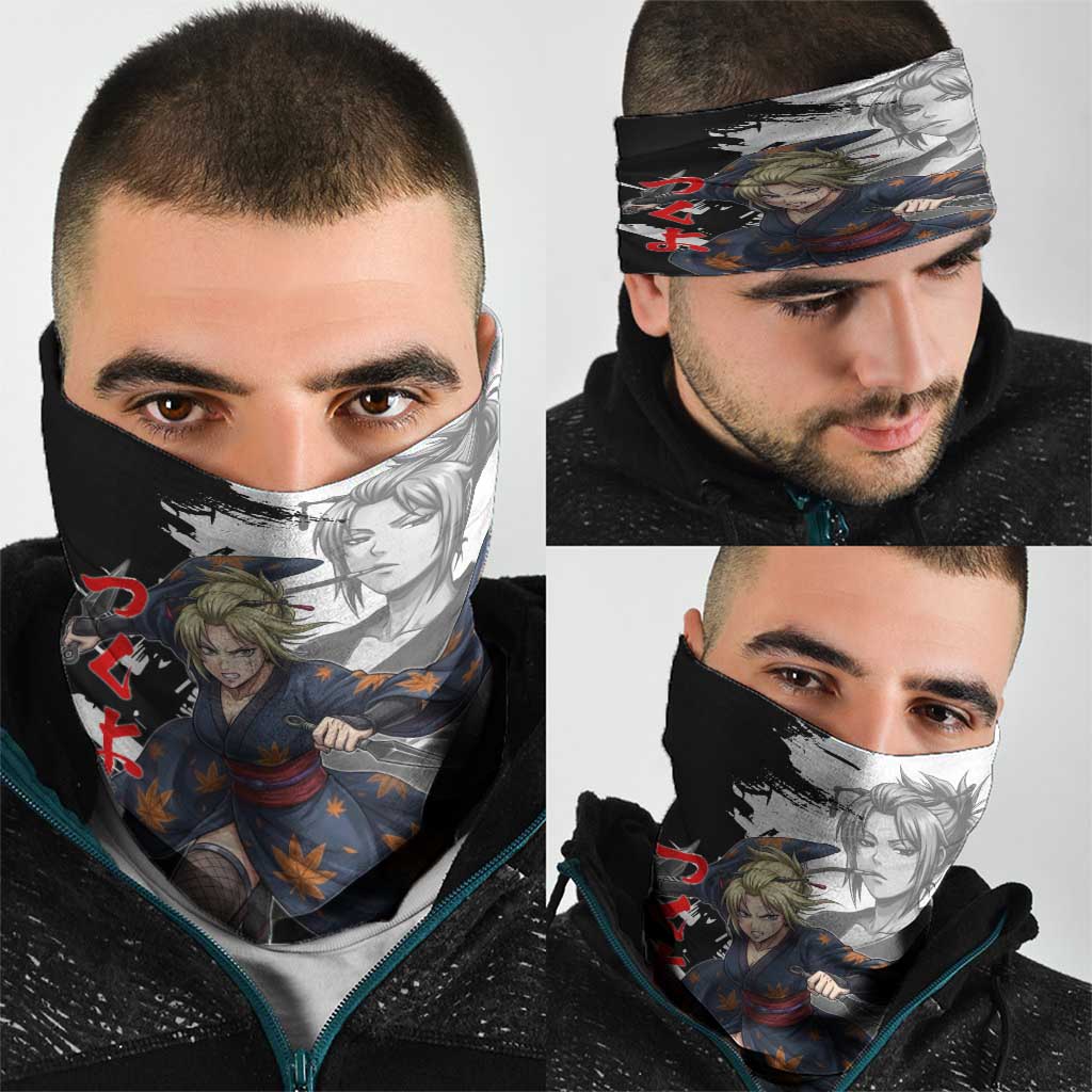 Tsukuyo Neck Gaiter Edo Shinobi Ink Brush Style