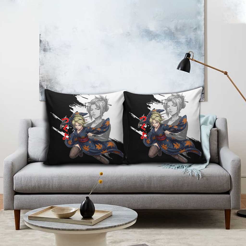 Tsukuyo Pillow Cover Edo Shinobi Ink Brush Style