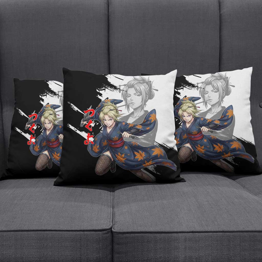 Tsukuyo Pillow Cover Edo Shinobi Ink Brush Style