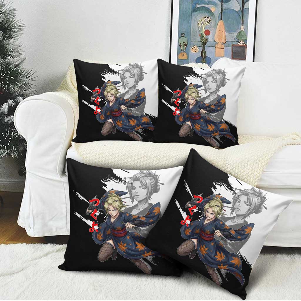 Tsukuyo Pillow Cover Edo Shinobi Ink Brush Style