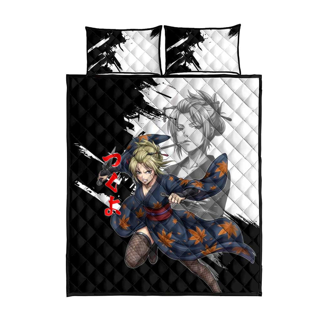 Tsukuyo Quilt Bed Set Edo Shinobi Ink Brush Style