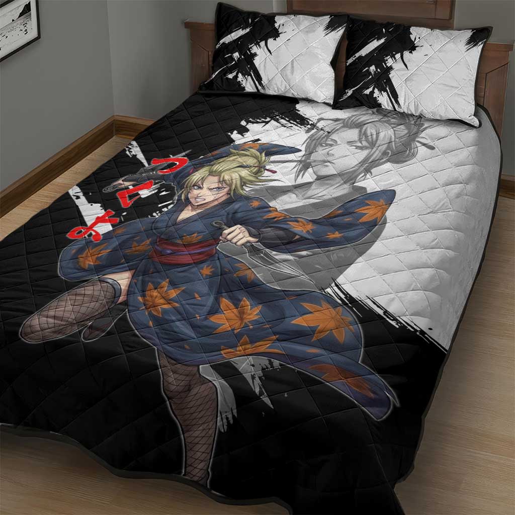 Tsukuyo Quilt Bed Set Edo Shinobi Ink Brush Style
