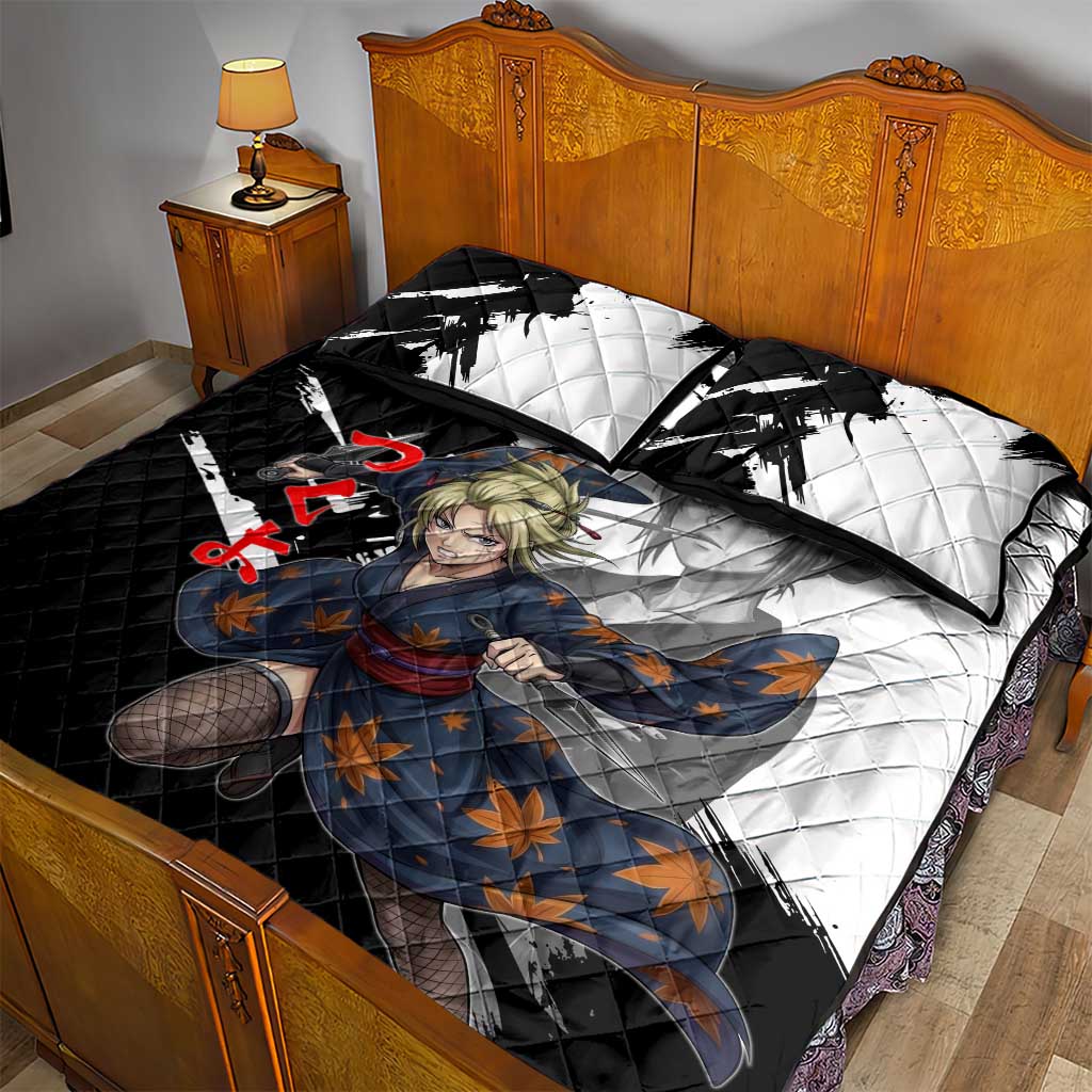Tsukuyo Quilt Bed Set Edo Shinobi Ink Brush Style