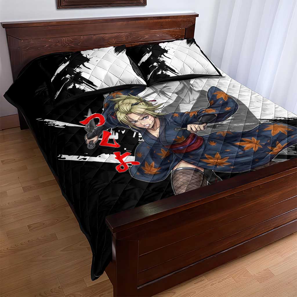 Tsukuyo Quilt Bed Set Edo Shinobi Ink Brush Style