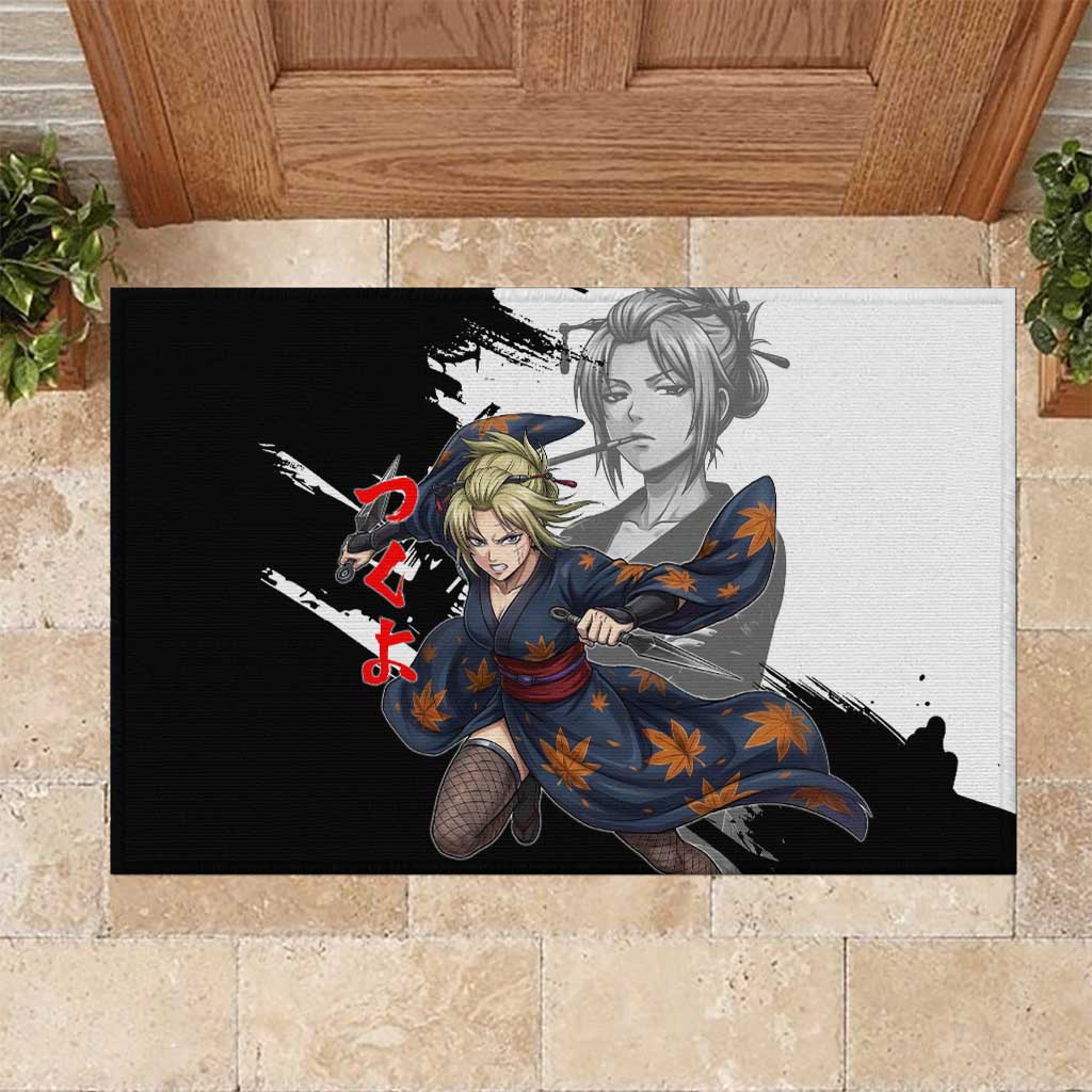 Tsukuyo Rubber Doormat Edo Shinobi Ink Brush Style