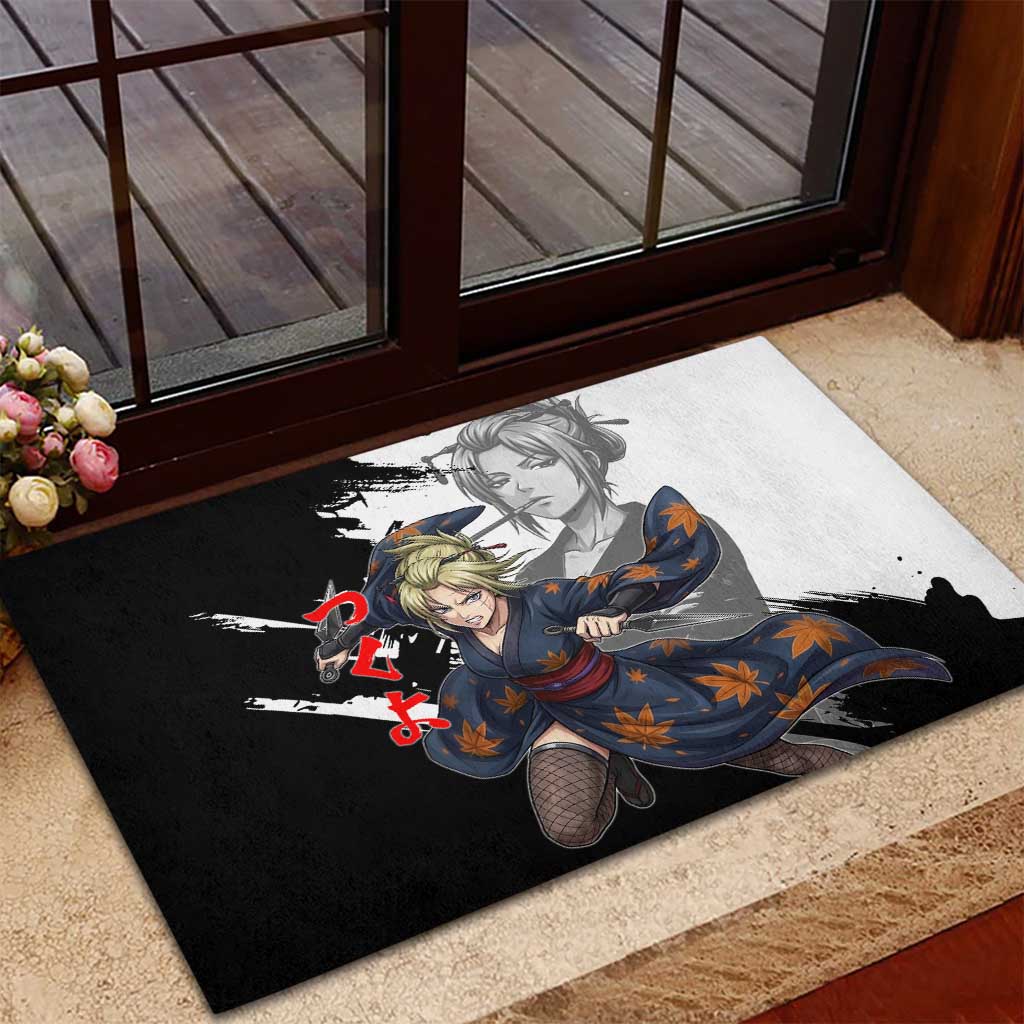 Tsukuyo Rubber Doormat Edo Shinobi Ink Brush Style