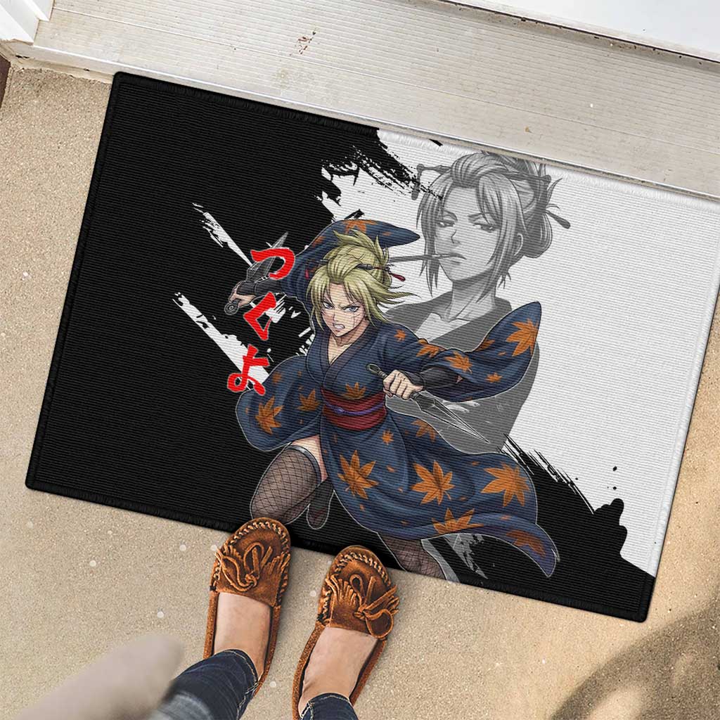 Tsukuyo Rubber Doormat Edo Shinobi Ink Brush Style