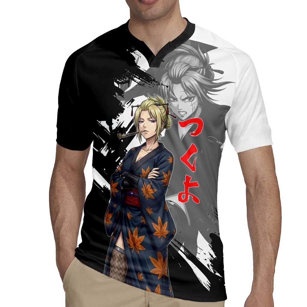 Tsukuyo Rugby Jersey Edo Shinobi Ink Brush Style