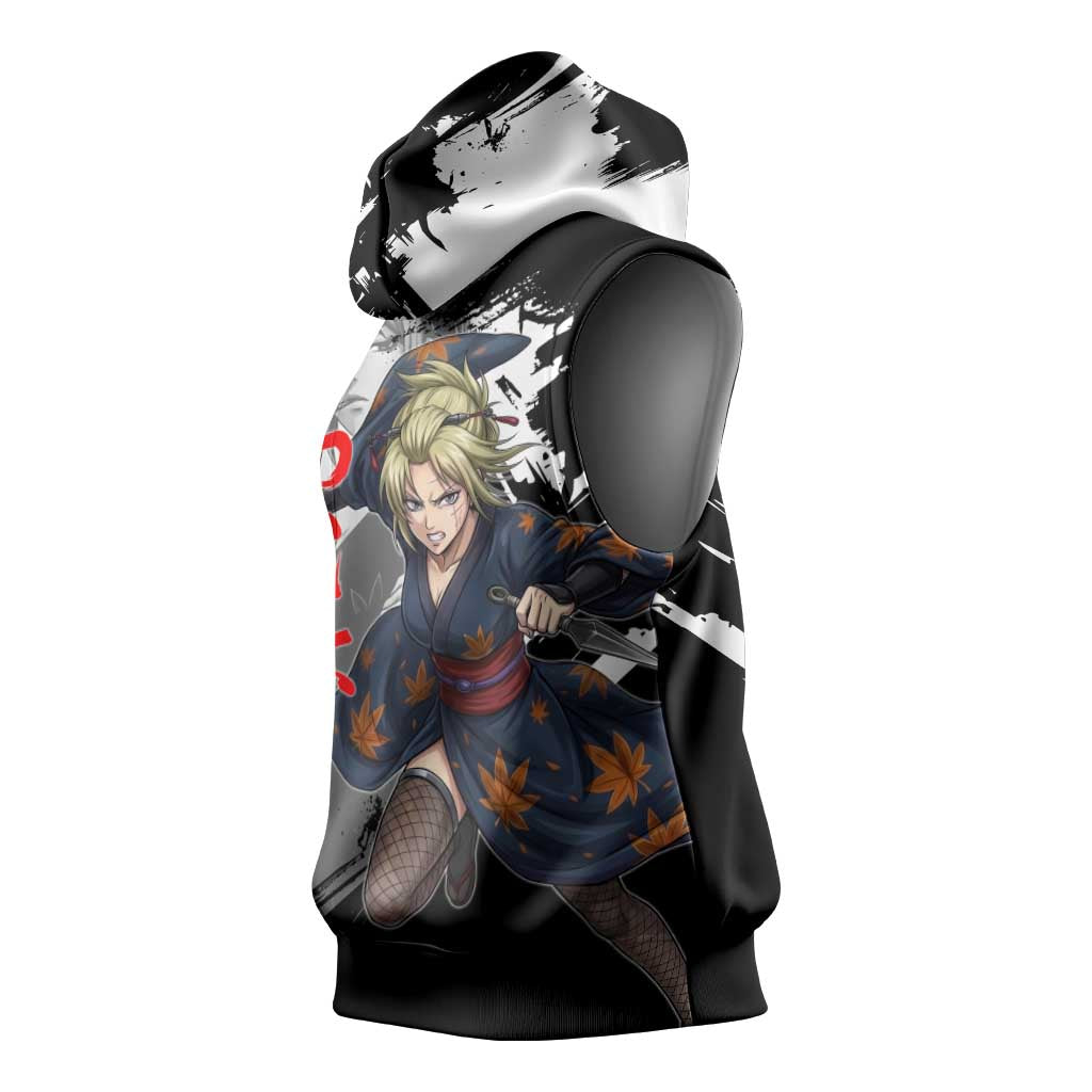 Tsukuyo Sleeveless Hoodie Edo Shinobi Ink Brush Style