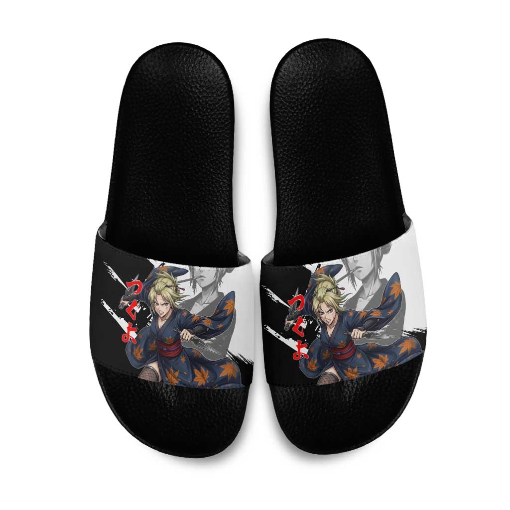 Tsukuyo Slide Sandals Edo Shinobi Ink Brush Style